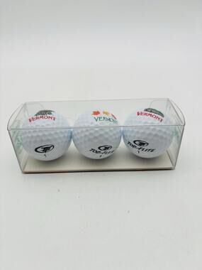 Set of 3 Vermont Golf Balls Autumn Leaves Moose Covered Bridge Top Flite 1